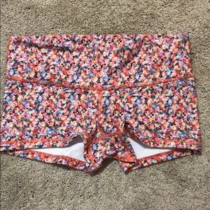 Lululemon floral compression shorts